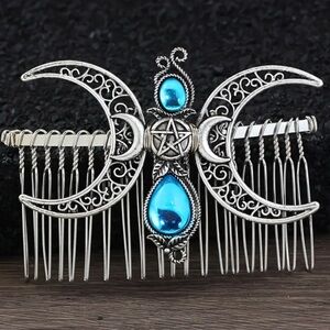 Set of 2 Mystical Silver Hair Combs